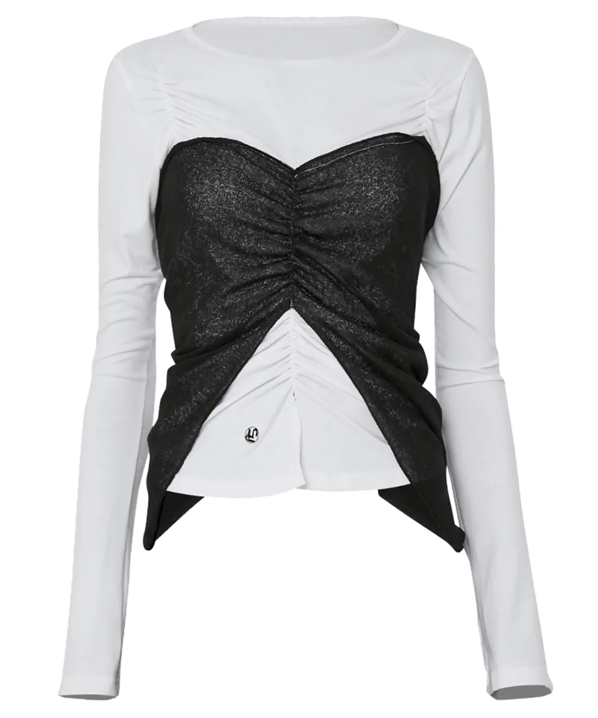 【Flare up】Bustier Layered Long Sleeve - White