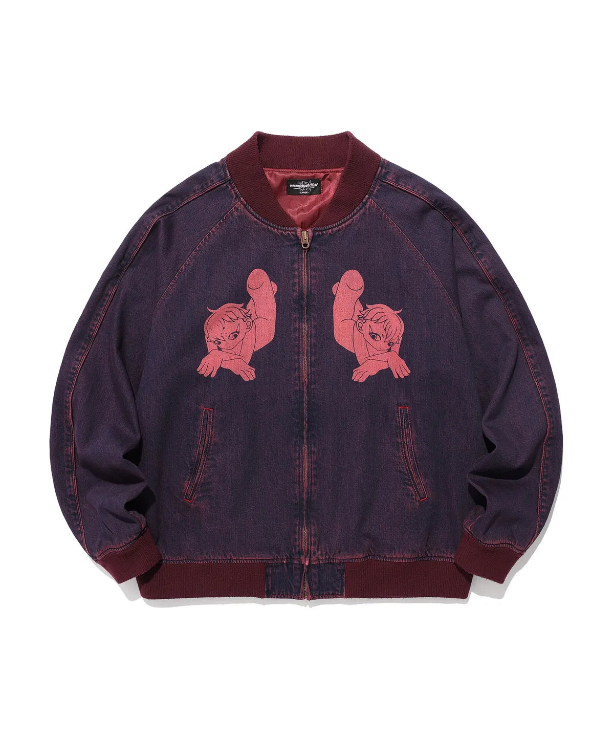 【niceghostclub】heaven denim souvenir jacket [Blue / Red]（藍色L現貨）