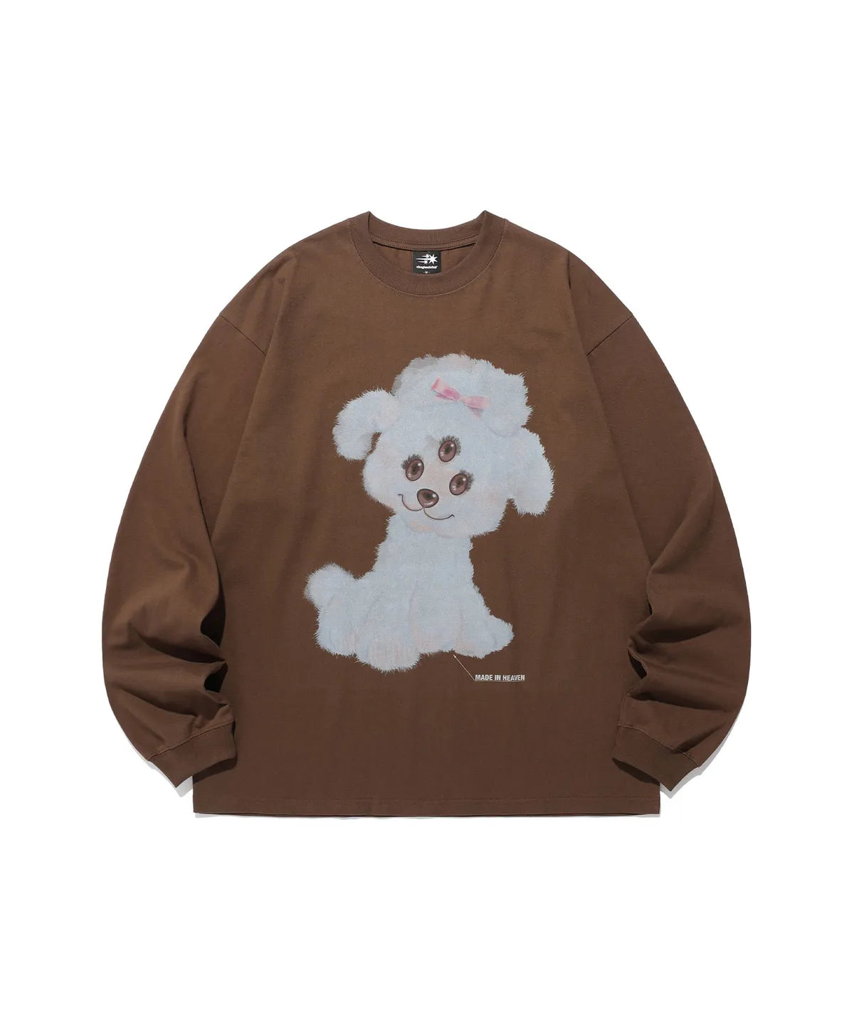 【niceghostclub】3eyes dog big big tee [brown / white]
