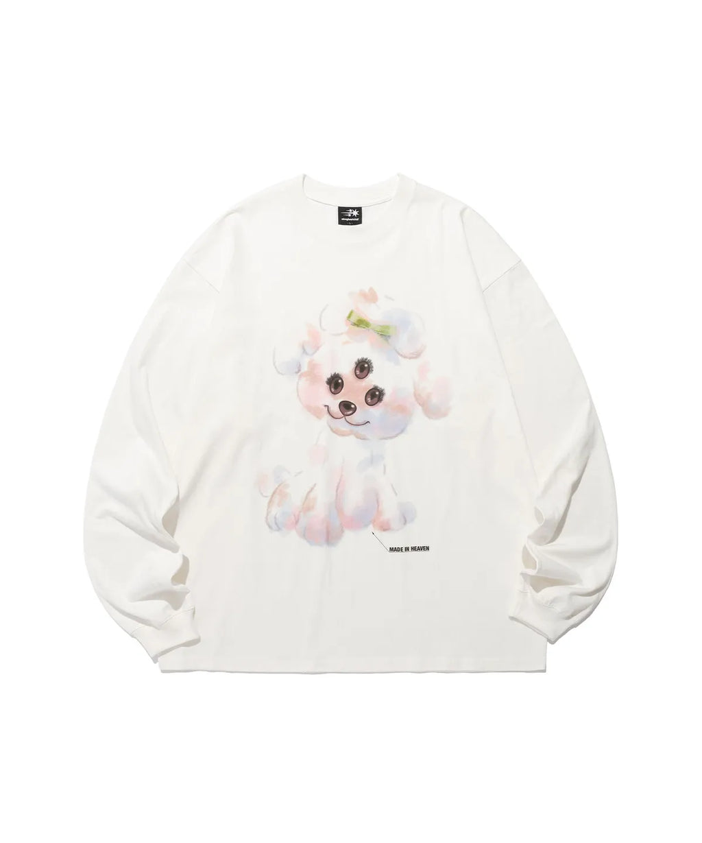 【niceghostclub】3eyes dog big big tee [brown / white]