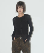 【Fancy Club】3-WAY BUTTON LAYERED LONG SLEEVE [Black / Beige]