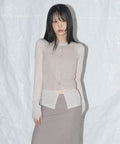 【Fancy Club】3-WAY BUTTON LAYERED LONG SLEEVE [Black / Beige]