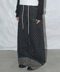 【Fancy Club】STRING DOT ROLL-UP PANTS [Black / Blue]