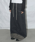 【Fancy Club】STRING DOT ROLL-UP PANTS [Black / Blue]