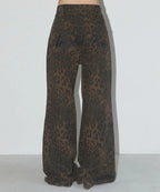 【Fancy Club】LEOPARD BOOTS CUT PANTS