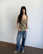 【mschief】TWIST DRAPED SLEEVELESS - 3 colors