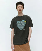 【ADSB】 UNISEX HEART MESSAGE T-SHIRT [ WHITE / CHARCOAL ]