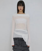 【Flare up】Faye Frill Long Sleeve - White