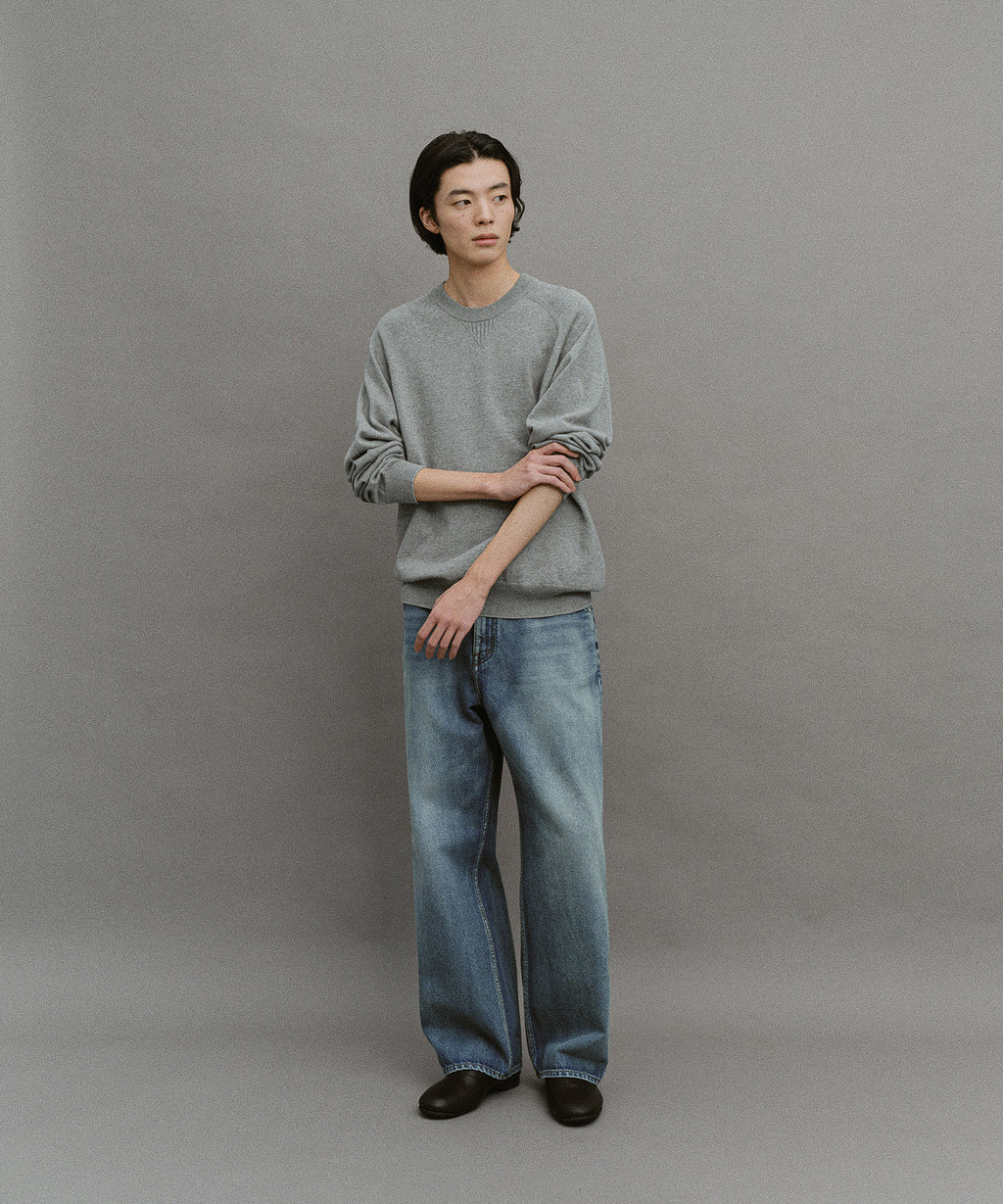 【another office】Atelier Wide Denim Pants - Faded Blue