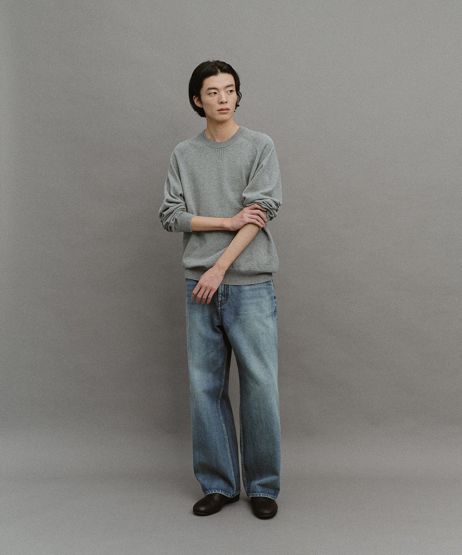 【another office】Atelier Wide Denim Pants - Faded Blue