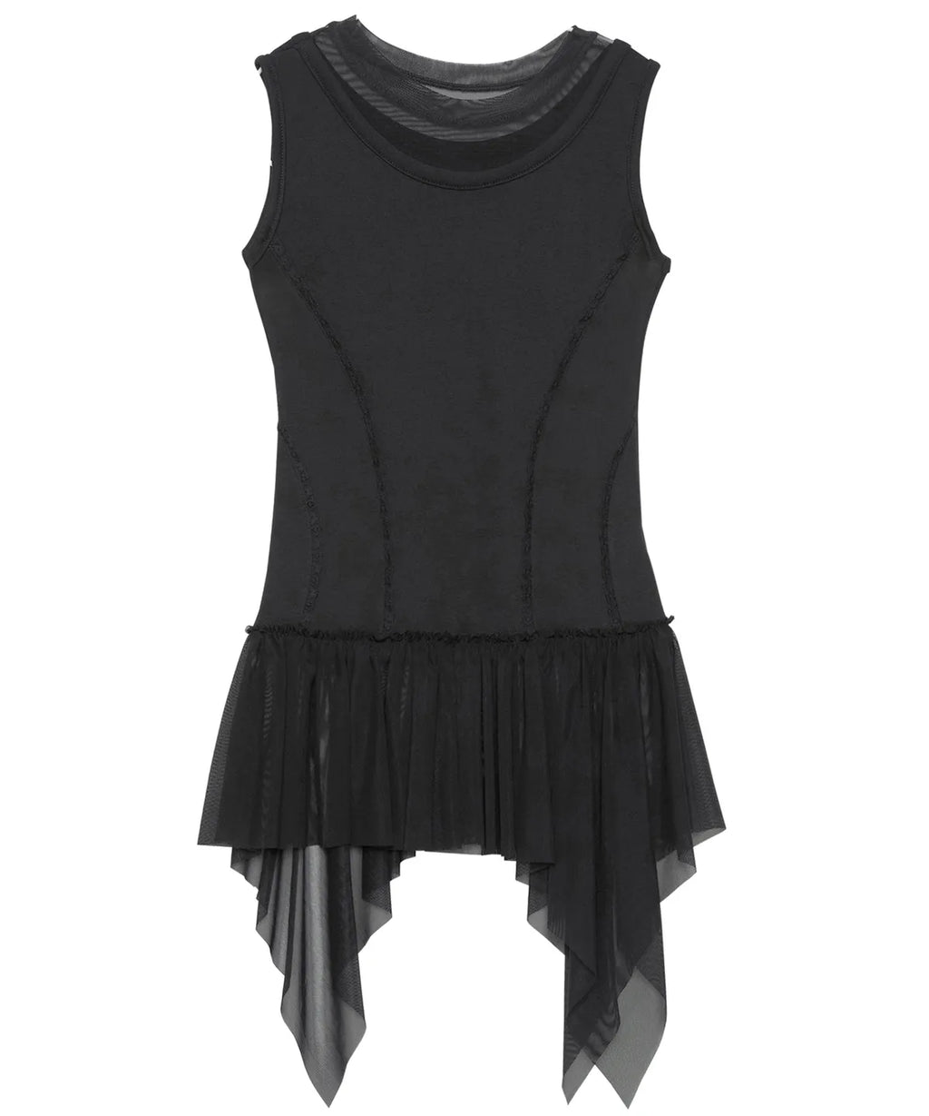 【Flare up】Layered Lace Frill Sleeveless - 3 colors