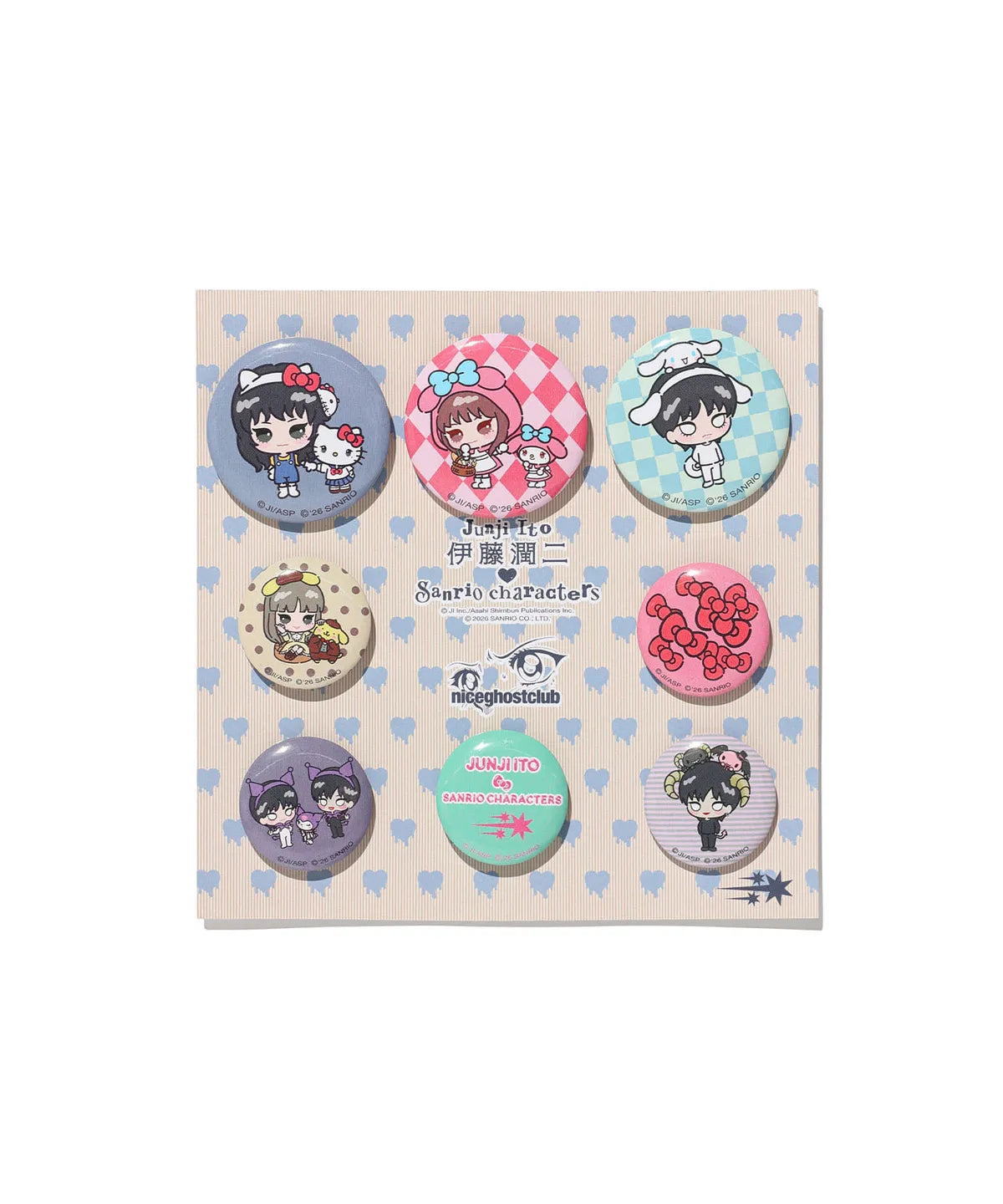 【niceghostclub】伊藤潤二 x 三麗鷗JUNJI ITO SANRIO CHARACTERS PIN BADGES