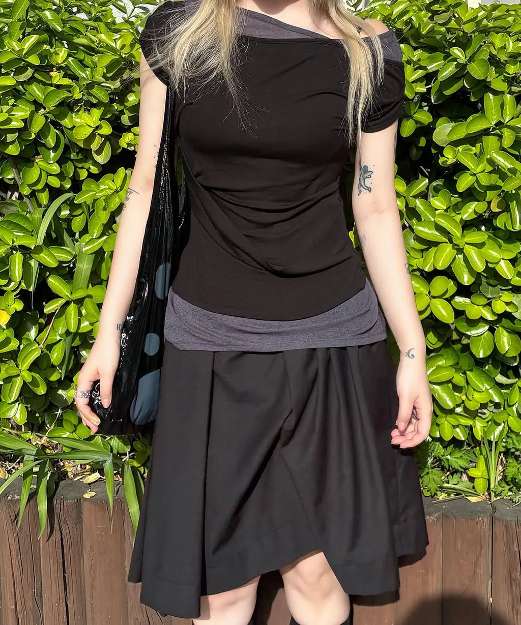 【Flare up】2-Layered Top [4 colors]