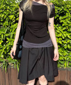 【Flare up】2-Layered Top [4 colors]