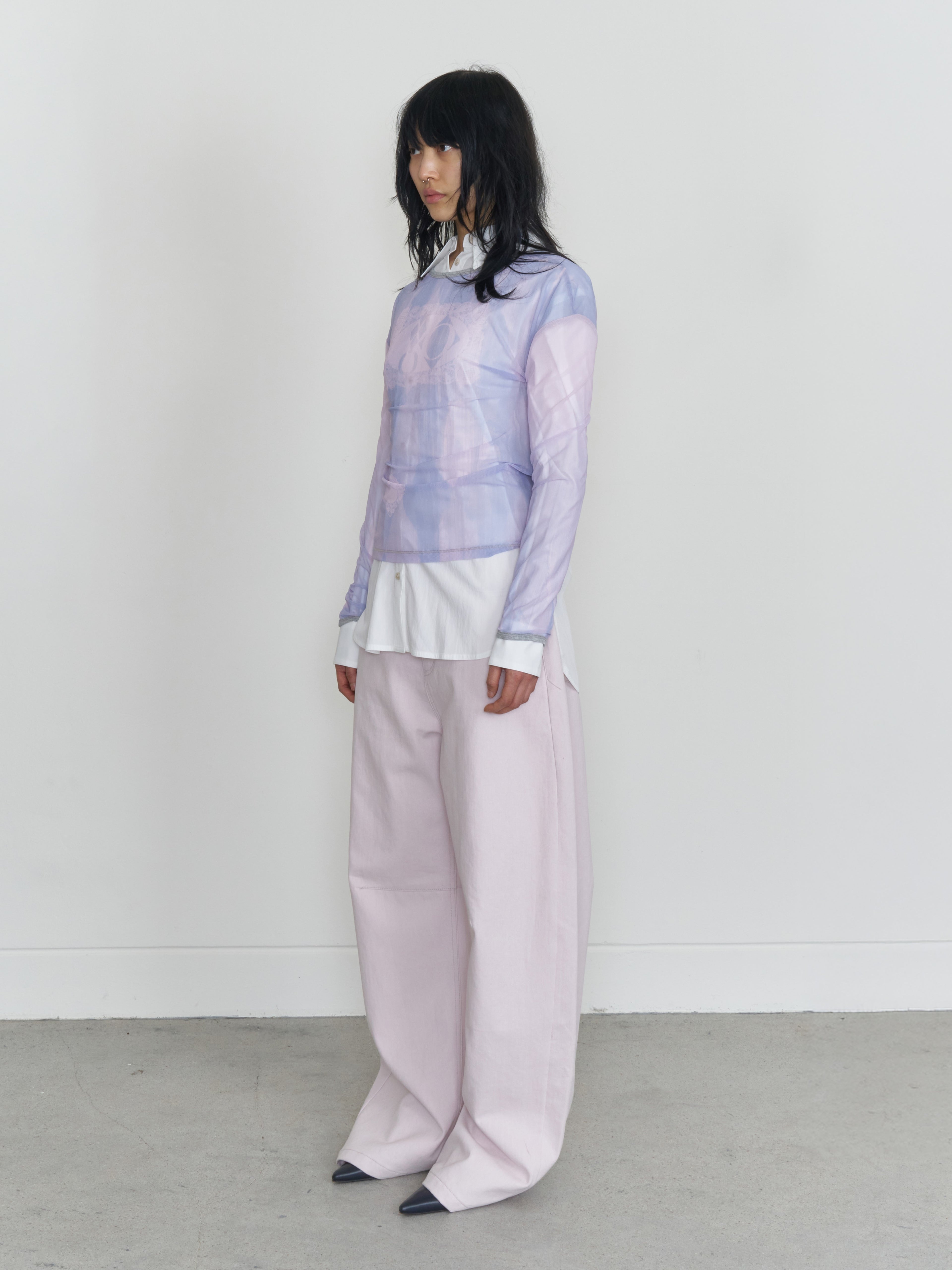 【odlyworkshop】Ribbed Long Mesh Tee - 2 colors