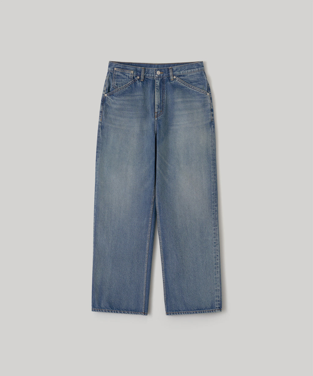 【another office】Atelier Wide Denim Pants - Faded Blue