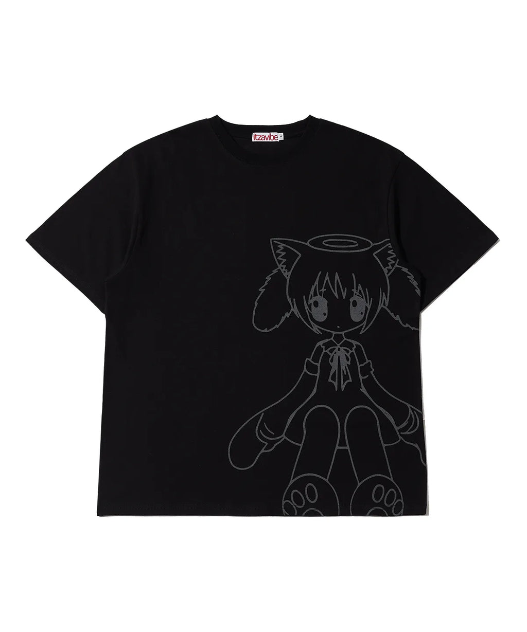 【itzavibe】CAT GIRL T SHIRT [ WHITE / BLACK / MINT ]