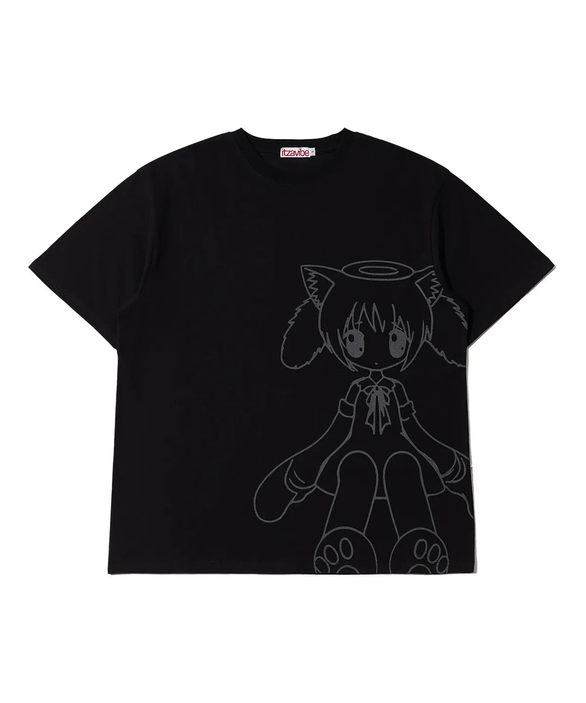 【itzavibe】CAT GIRL T SHIRT [ WHITE / BLACK / MINT ]