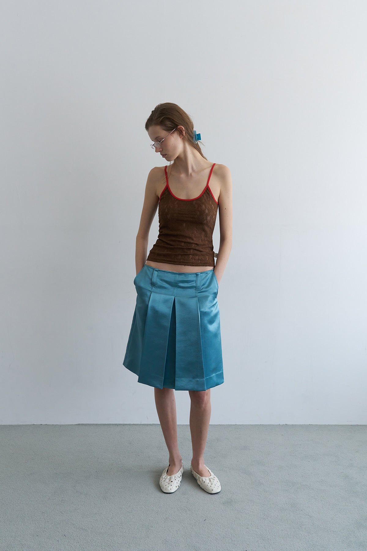 【overdue flair】TEXTURE COMBI SLEEVELESS - 2 colors