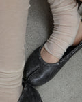 【PAES】Leather String Vintage Flat  [ White / Black ]
