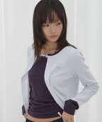 【Fancy Club】AIRY BUTTON CARDIGAN [Melange / Beige / Gray]