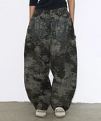【Fancy Club】 TOOTH JAM WIDE DENIM PANTS [Black / Green]