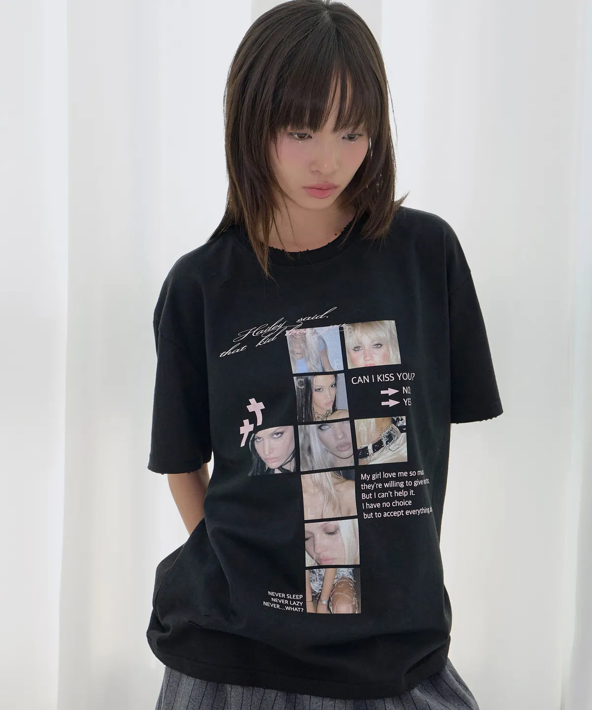 【Fancy Club】 DAMAGE FEARLESS TEE [White / Charcoal / Black]