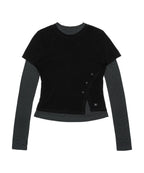 【TCM】 layered button long sleeve - 2 colors