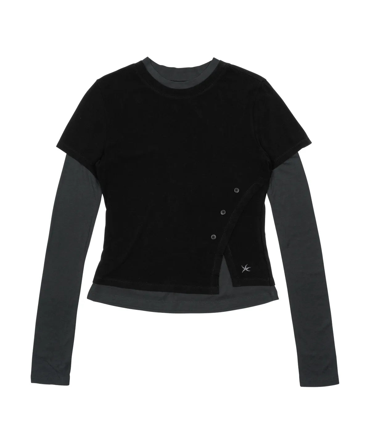 【TCM】 layered button long sleeve - 2 colors