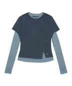 【TCM】 layered button long sleeve - 2 colors