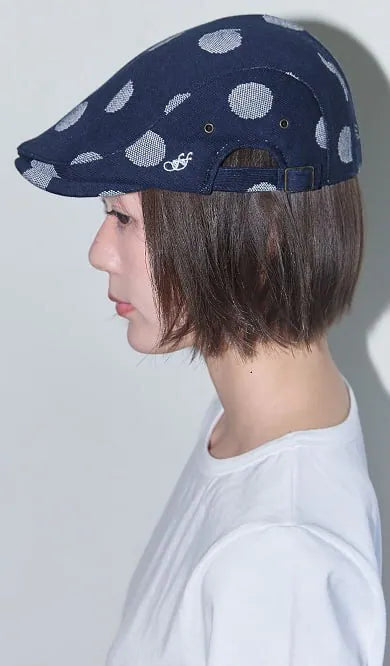 【Fancy Club】ANGEL DOT HUNTING CAP [Navy]