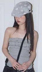 【Fancy Club】ANGEL DOT HUNTING CAP [Navy]
