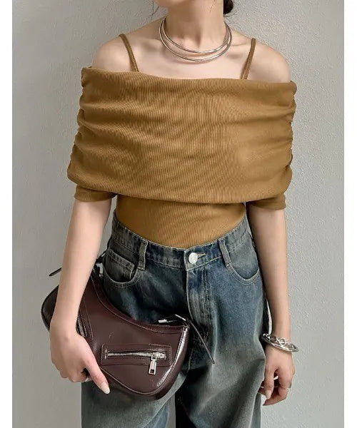 2way五分袖平口上衣 [5 colors]