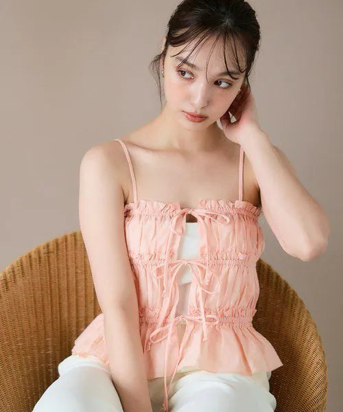 三綁帶蝴蝶帶背心 [4 colors]（白色M/灰色M現貨）