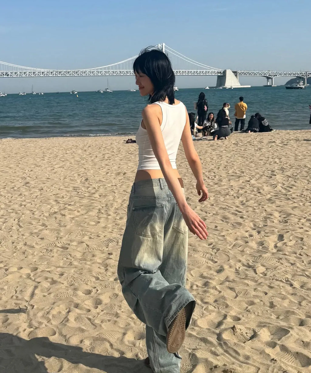 【Fancy Club】 ANGEL VINTAGE WASHING PINTUCK PANTS