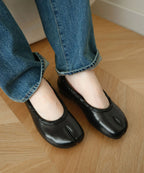 【PAES】Leather String Flat [ Brown / Black ]