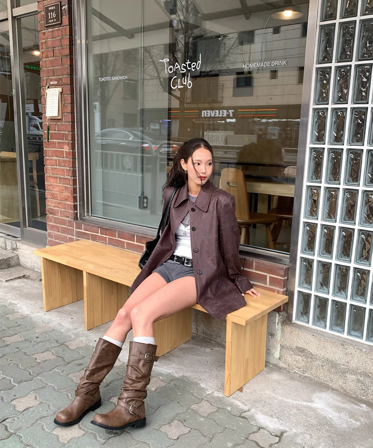 【KHIHO】RAVEN FOLDABLE BUCKLE BOOTS [ Black / Grey / Brown ]