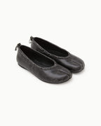 【PAES】Leather String Vintage Flat  [ White / Black ]