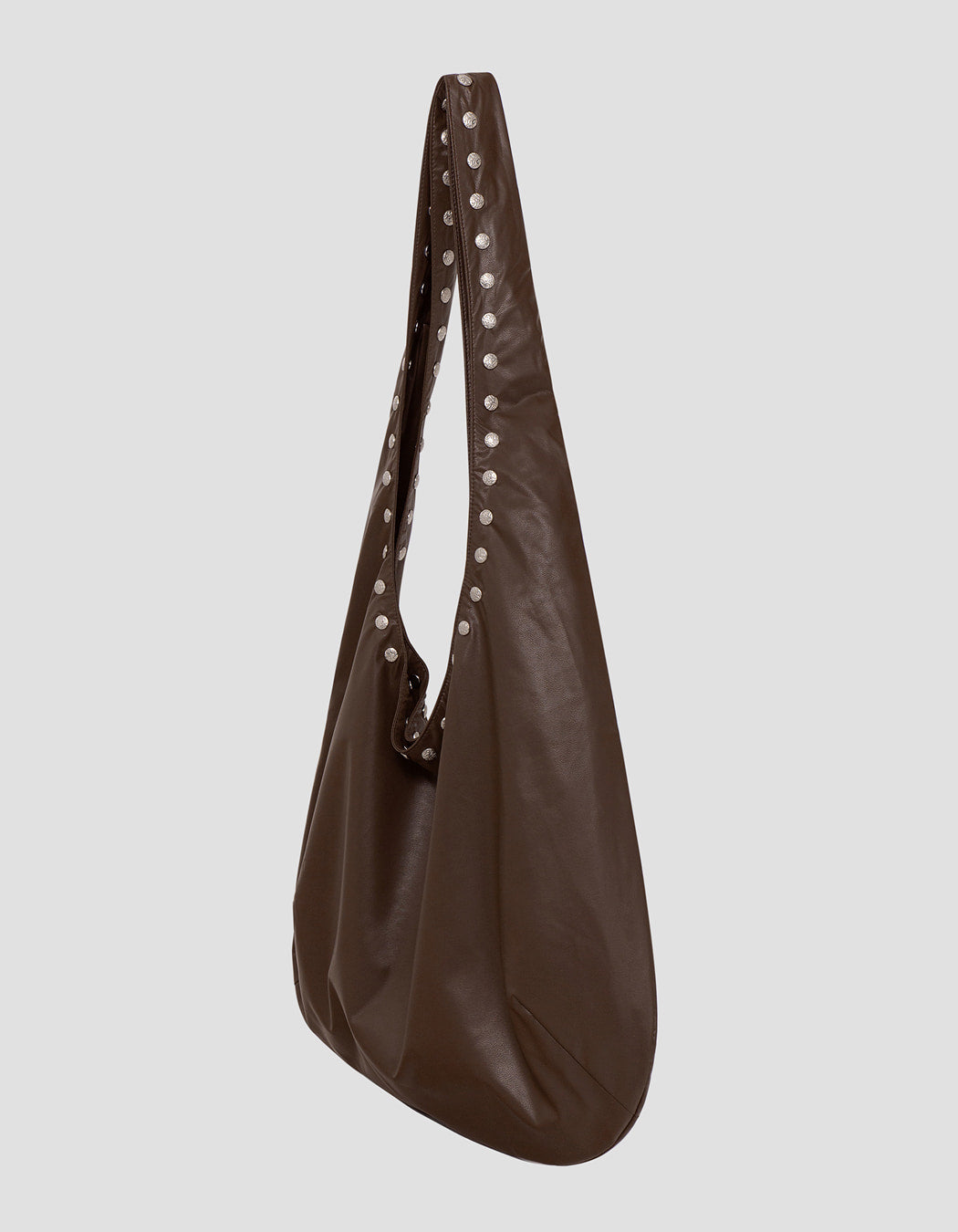 【Polysooem】WESTERN STUDDED SHOULDER BAG [ BROWN / IVORY ]