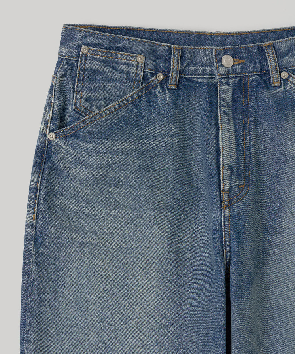 【another office】Atelier Wide Denim Pants - Faded Blue
