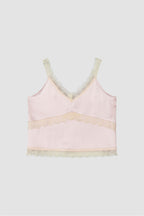 【overdue flair】LACE SATIN SLEEVELESS - 2 colors