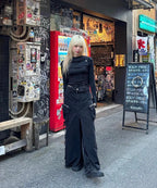 【Flare up】Hooded High Neck Long Sleeve [Charcoal / Black]