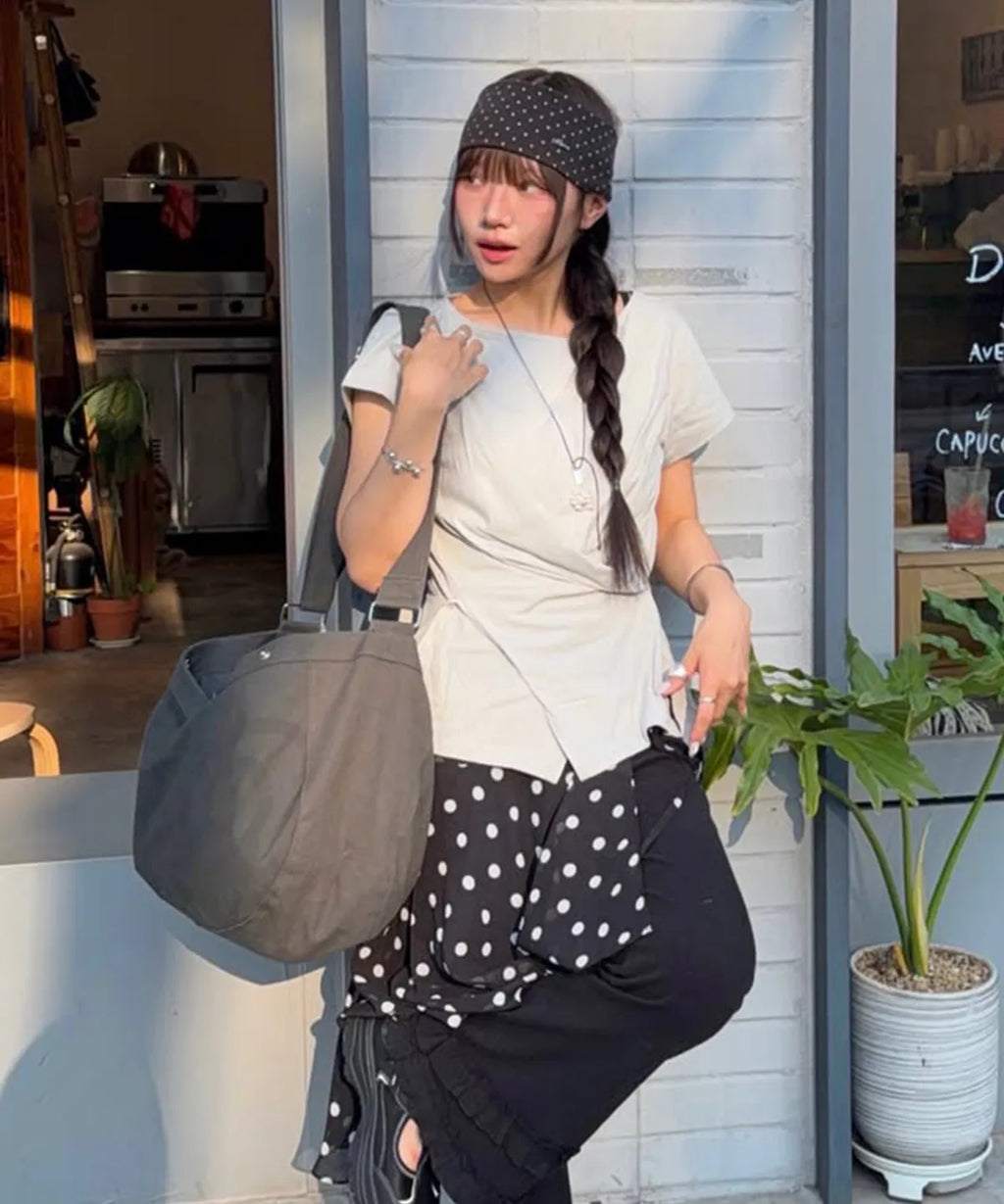 【peanut loop】Spiral Canvas cross bag - 4 colors