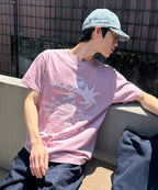 【niceghostclub】tornado logo pigment tee [Charcoal / Pink]