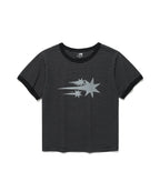 【niceghostclub】 stripe rush 3star ringer crop tee [ black / navy ]