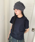 【niceghostclub】FFATS frill apron layered tee [ navy ]