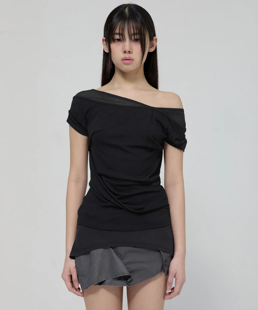 【Flare up】2-Layered Top [4 colors]