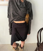 【Flare up】Asymmetrical Midi Skirt  - 2 colors