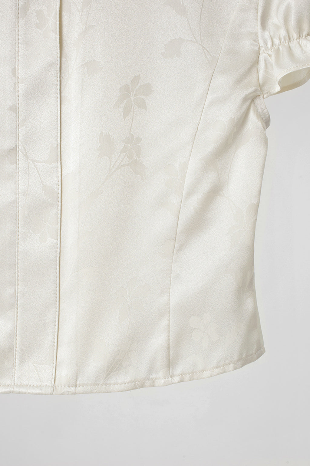 【overdue flair】JACQUARD CROP BLOUSE