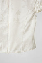 【overdue flair】JACQUARD CROP BLOUSE